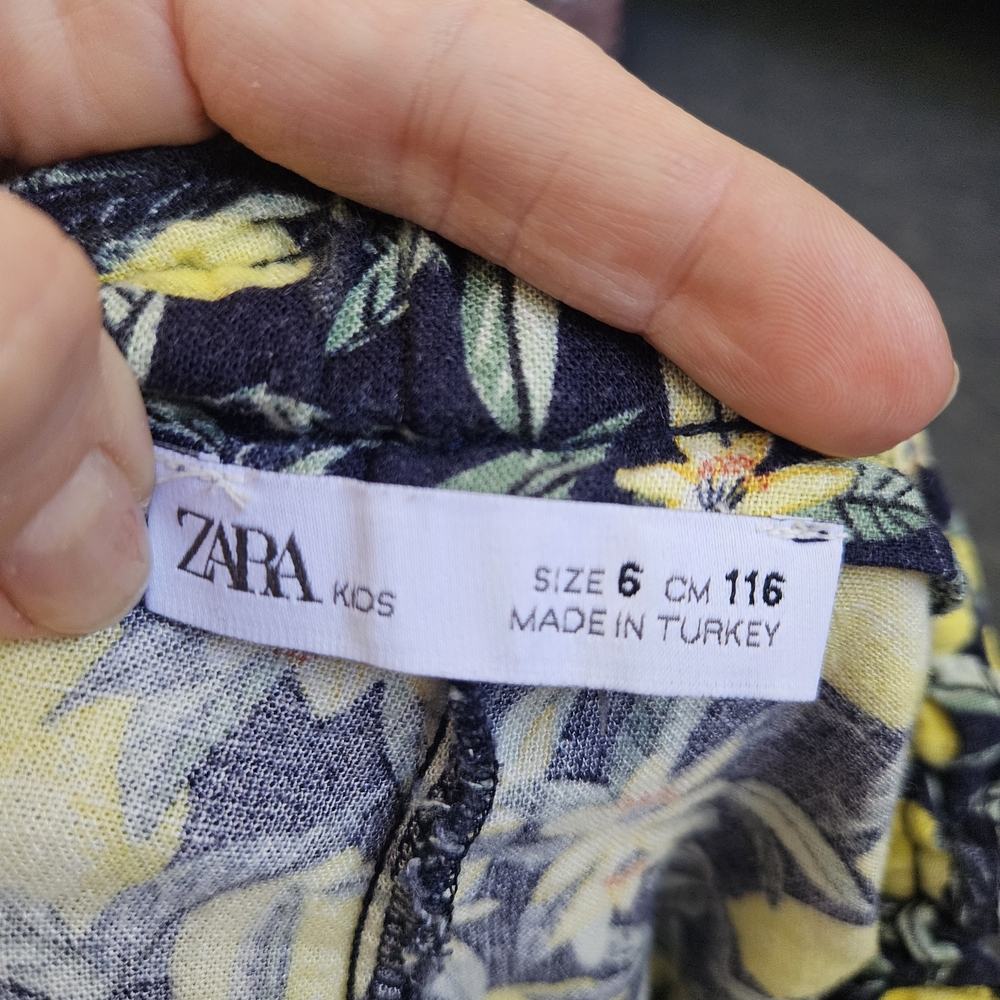 Zara Kids Yellow and Green Floral Dress